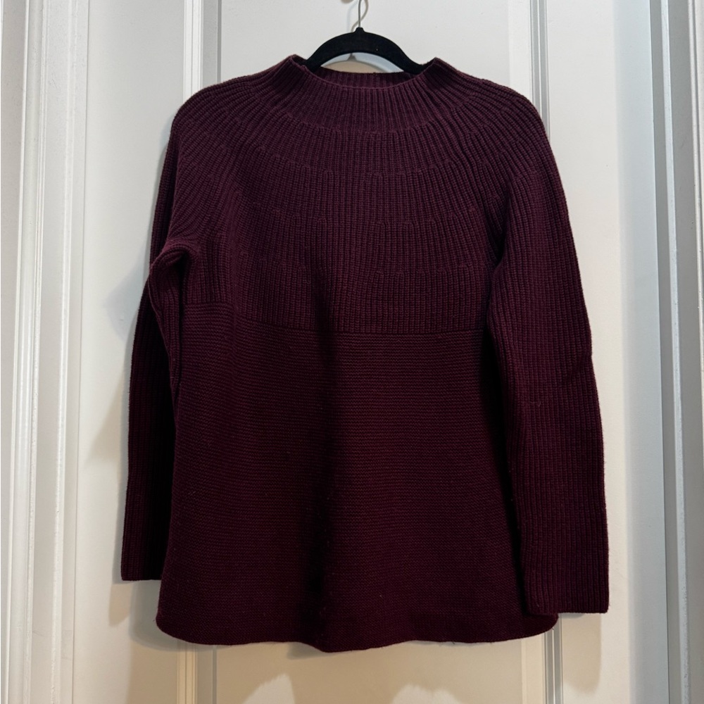 J Jill Burgundy Faux Turtleneck Sweater XS Armpit To Armpit 19” Length 25”